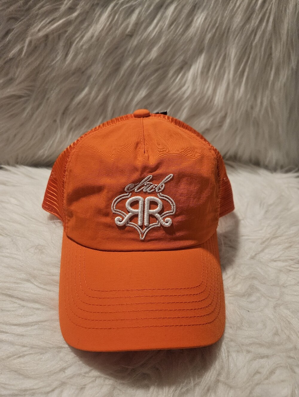 NWT Roller Rabbit X Target Collab Bright Orange Embroidered Logo Trucker Cap